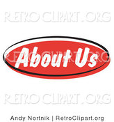 Retro Clipart of a Red About Us Internet Website Info Button by Andy Nortnik