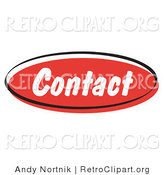 Retro Clipart of a Red Contact Internet Website Icon Button by Andy Nortnik
