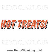 Retro Clipart of a Red Hot Treats Restaurant Sign over White by Andy Nortnik