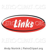 Retro Clipart of a Red Links Internet Website Button for a Blog by Andy Nortnik