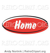 Retro Clipart of a Red Retro Home Internet Website Icon by Andy Nortnik