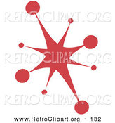 Retro Clipart of a Red Starburst over White by Andy Nortnik