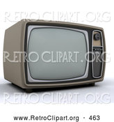 Retro Clipart of a Retro Box Television by KJ Pargeter