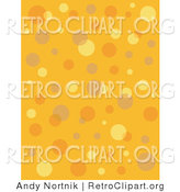 Retro Clipart of a Retro Orange and Yellow Background with Colorful Bubbles and Circles Clipart Illustration by Andy Nortnik
