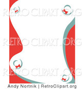 Retro Clipart of a Stationery Background with Holiday Wreaths by Andy Nortnik
