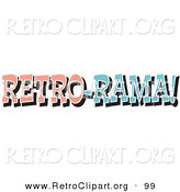 Retro Clipart of a Vintage Pink and Blue Retro Rama Sign on White by Andy Nortnik