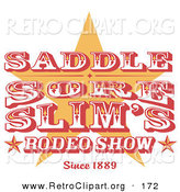 Retro Clipart of a Vintage Rodeo Sign with a Star on White by Andy Nortnik