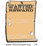 Retro Clipart of a Vintage Wanted Styled Sign Western Background by Andy Nortnik