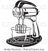 Retro Clipart of an Electric Stand Mixer in a Kitchen by Andy Nortnik