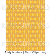Retro Clipart of an Orange Patterned Background with Colorful Diamonds by Andy Nortnik