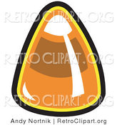 Retro Clipart of Halloween Candy - a Single Piece of Candy Corn by Andy Nortnik