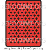Retro Clipart of the Behind of a Red Playing Card with Black Diamonds by Andy Nortnik