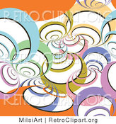 Vector Retro Clipart of a Colorful Circle Signals on White and Orange by MilsiArt