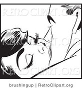 Vector Retro Clipart of a Pop Art Kissing Couple by Brushingup
