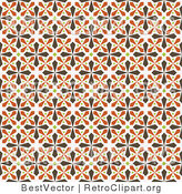 Vector Retro Clipart of a Seamless Brown and Orange Kaleidoscope Cross Background by BestVector