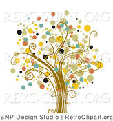Vector Retro Clipart of a Tree of Dots by BNP Design Studio