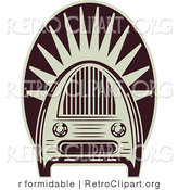 Vector Retro Clipart of an Old Fashioned Radio by R Formidable
