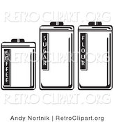Vector Retro Clipart of Three Storage Canisters in a Kitchen, Labeled Coffee, Sugar and Flour by Andy Nortnik