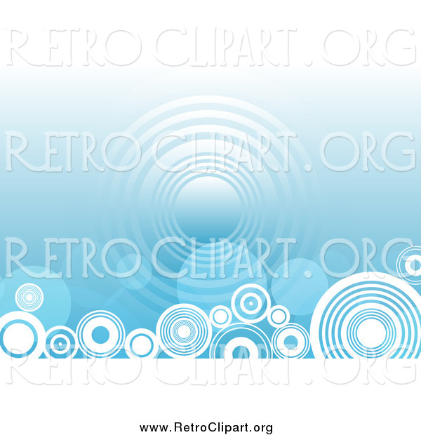 Clipart of a Blue Background with Circles Along the Bottom
