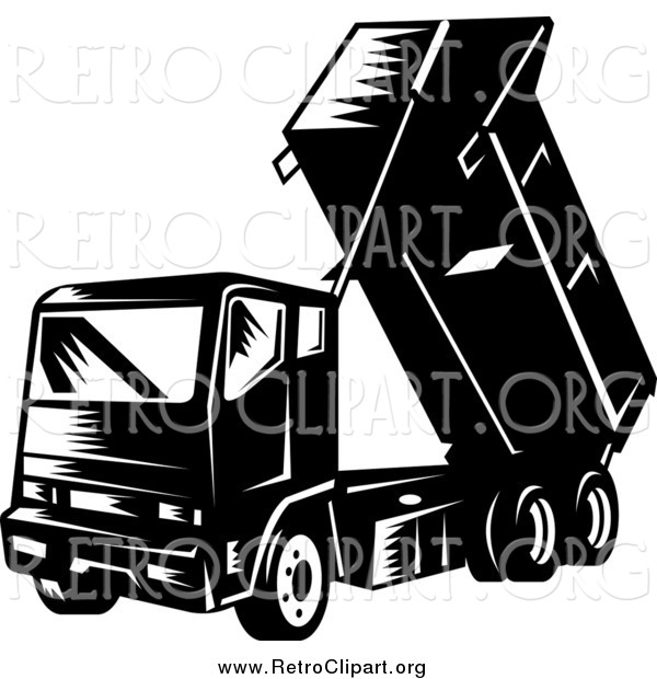 Clipart of a Retro Dump Truck