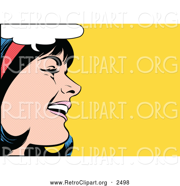 Clipart of a Retro Pop Art Woman Talking