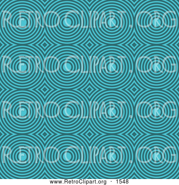 Clipart of a Retro Turquoise Circle Pattern