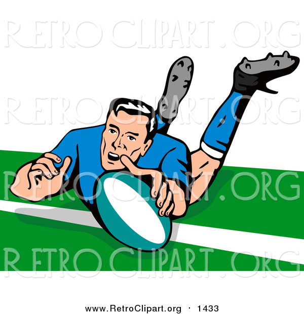 Clipart of a Rugby Football Player