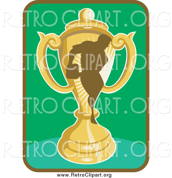 Clipart of a Rugby Player and Trophy Icon