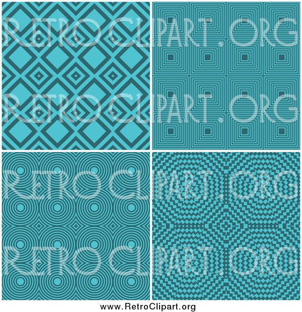 Clipart of Retro Turquoise Pattern Backgrounds