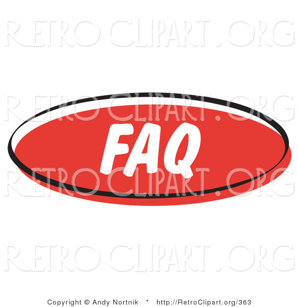 Retro Clipart of a Red Retro FAQ Internet Website Button
