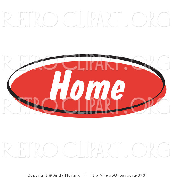 Retro Clipart of a Red Retro Home Internet Website Icon