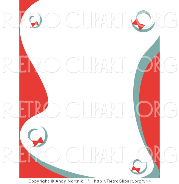 Retro Clipart of a Stationery Background with Holiday Wreaths