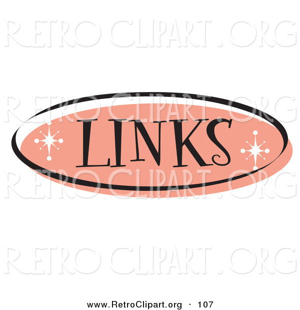 Retro Clipart of an Oval of Pink Links Website Button That Could Link to a References or Suggested Sites Page on a Site