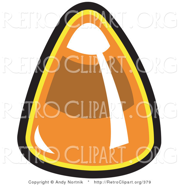 Retro Clipart of Halloween Candy - a Single Piece of Candy Corn