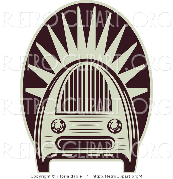 Vector Retro Clipart of an Old Fashioned Radio