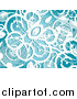 Clipart of a Background of Grunge White Circles over Blue by KJ Pargeter