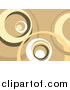 Clipart of a Brown, Tan and White Retro Background of Large Circles by KJ Pargeter