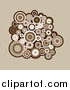 Clipart of a Cluster of Brown and White Retro Circles by KJ Pargeter