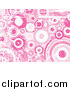 Clipart of a Grunge Background of Distressed Pink and White Circles by KJ Pargeter