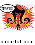 Clipart of a Mad Retro Woman Cursing over a Burst by Andy Nortnik