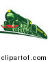 Clipart of a Retro Green Train by Patrimonio