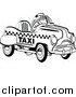 Clipart of a Retro Toy Pedal Taxi Car by Andy Nortnik