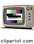 Clipart of a Retro TV with Test Screen by
