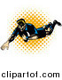 Clipart of a Rugby Football Player Falling by Patrimonio