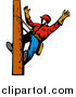 Clipart of a White Lineman on a Pole by Patrimonio
