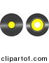 Clipart of Black and Yellow Vinyl Records by Tdoes