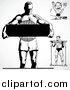 Clipart of Retro Bodybuilders by BestVector