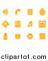 Clipart of Retro Orange Media Icons by AtStockIllustration