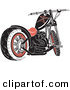Retro Clipart of a Black and Red Motorcycle with Spider Web Accents by Andy Nortnik