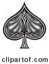 Retro Clipart of a Black Spade on a White Playing Card by Andy Nortnik